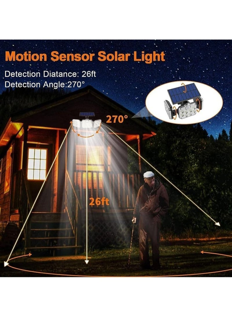 Y&D Outdoor Solar Lights Motion Sensor Security Lights with 138 LED 3 Adjustable Heads 270° Wide Angle Wireless Light for Garage Patio Porch Garden Yard - Image 5