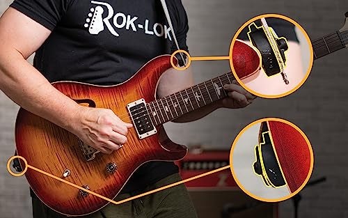 Rok-Lok PRO Guitar Strap Lock 2 PACK- Universal Strap Lock Sets with Anti-Scratch Coating for Electric, Acoustic & Bass Guitars- Guitar Locks with Rubberized Protection- No Mods, No Tools Needed - Image 3