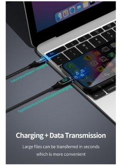 Recci High-quality charging cable, supports 100W of power zinc parts to improve the quality of charging and data transfer, length of 100cm, supports fast charging, charges iPhone devices, black  - Image 3