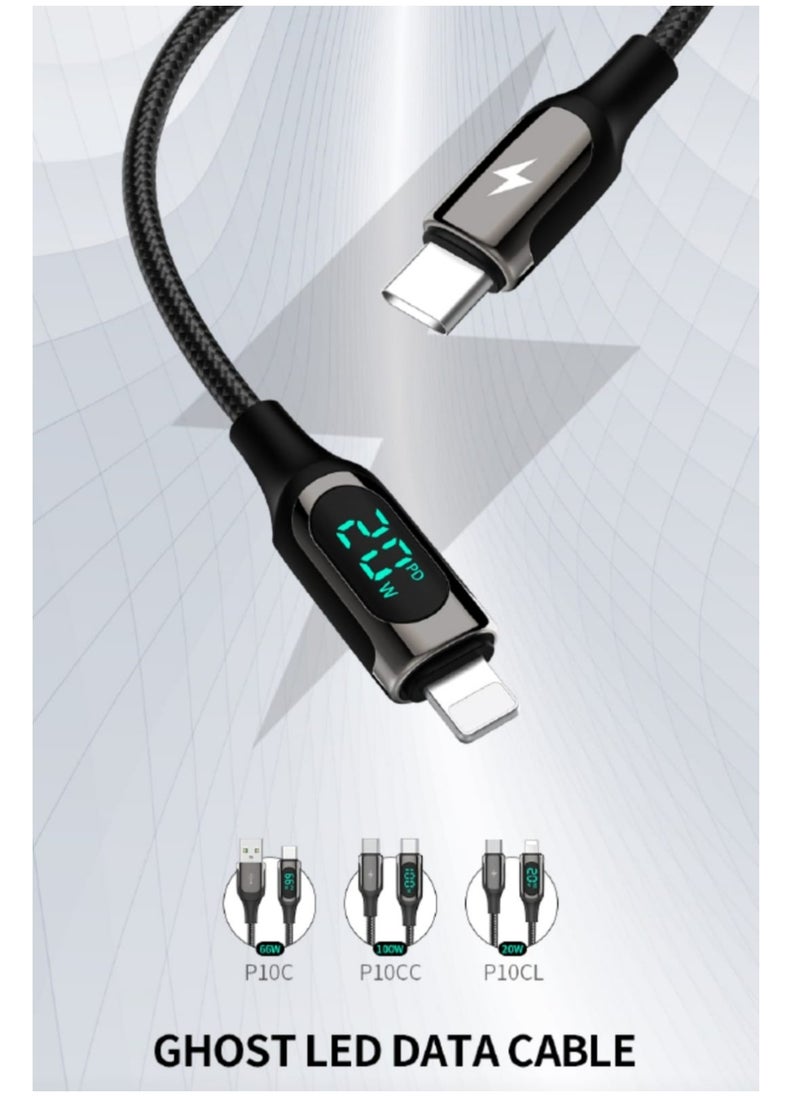 Recci - High-quality charging cable, supports 100W of power zinc parts to improve the quality of charging and data transfer, length of 100cm, supports fast charging, charges iPhone devices, black - Image 1