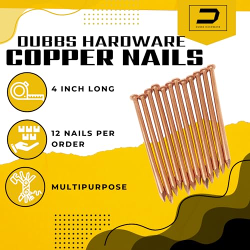 Dubbs Hardware 12-Pack Pure Copper 4-Inch Nail Spikes - Heavy-Duty Tree Stump Root Killer - Eco-Friendly & Chemical-Free Tree Removal - USA-Made Durable Spikes for Landscaping & Gardening - Image 3