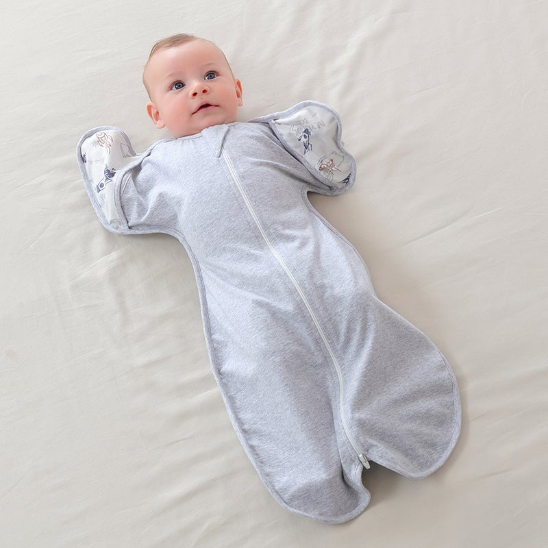 Cotton baby anti-shock sleeping bag baby newborn surrender swaddling anti-shock artifact Spring and Autumn Winter wrap towel quilt - Image 5