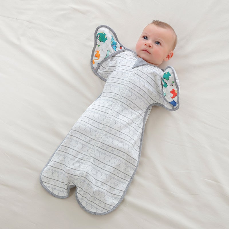 Cotton baby anti-shock sleeping bag baby newborn surrender swaddling anti-shock artifact Spring and Autumn Winter wrap towel quilt - Image 3