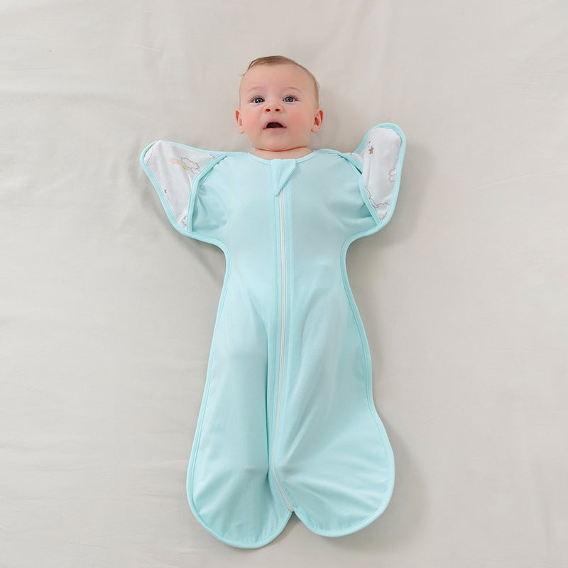 Cotton baby anti-shock sleeping bag baby newborn surrender swaddling anti-shock artifact Spring and Autumn Winter wrap towel quilt - Image 4