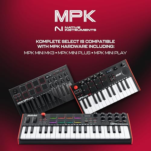 Akai Professional أكاي بروفيشينال MPK ميني MK3 - وحدة تحكم لوحة مفاتيح MIDI USB بـ 25 مفتاح مع 8 وسادات درام مضاءة، 8 مقبض، برنامج إنتاج موسيقي وحزمة صوتية من Native Instruments (تكامل NKS)، أسود - Image 4