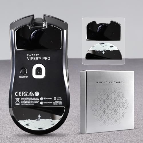 immoenuc Glass Mouse Skates for Razer Viper V3 Pro Mouse Feet Pads Smooth Durable Slim 2.5D Curved Edge Game Mouse Accessories Compatible with Viper V3 Pro SE (Earth Pattern) - Image 2