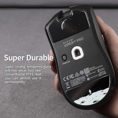 immoenuc Glass Mouse Skates for Razer Viper V3 Pro Mouse Feet Pads Smooth Durable Slim 2.5D Curved Edge Game Mouse Accessories Compatible with Viper V3 Pro SE (Earth Pattern) - Image 3