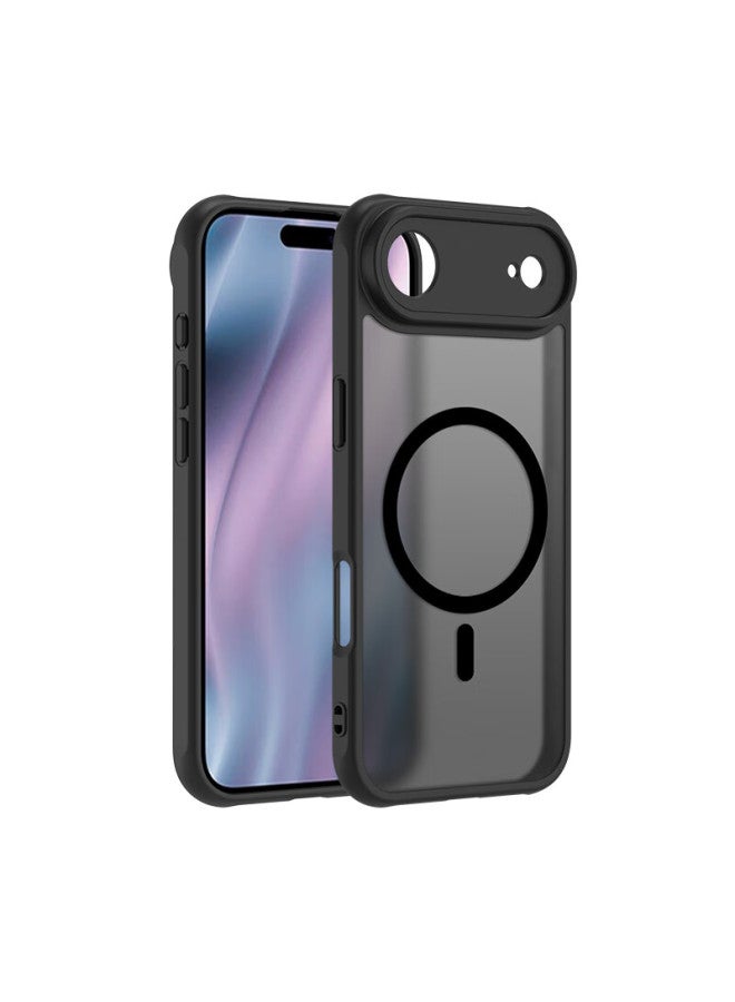 Kelleia , Suitable For Iphone 17 Air Phone Case, Apple 17 Air Protective Cover, Magnetic Wireless Charging Frosted Anti-drop Soft Edge Protective Case, Black - Image 1