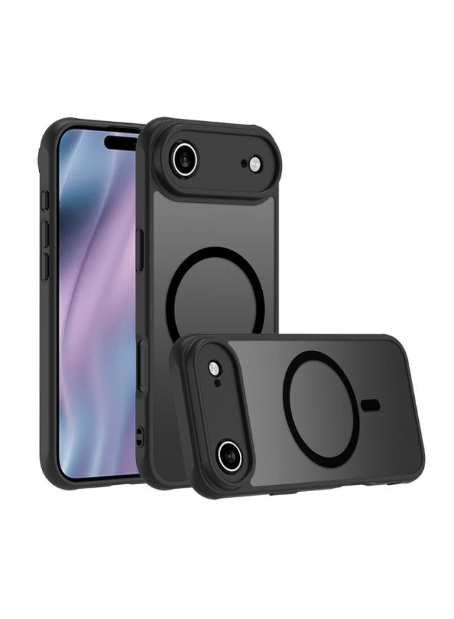 Kelleia , Suitable For Iphone 17 Air Phone Case, Apple 17 Air Protective Cover, Magnetic Wireless Charging Frosted Anti-drop Soft Edge Protective Case, Black - Image 2
