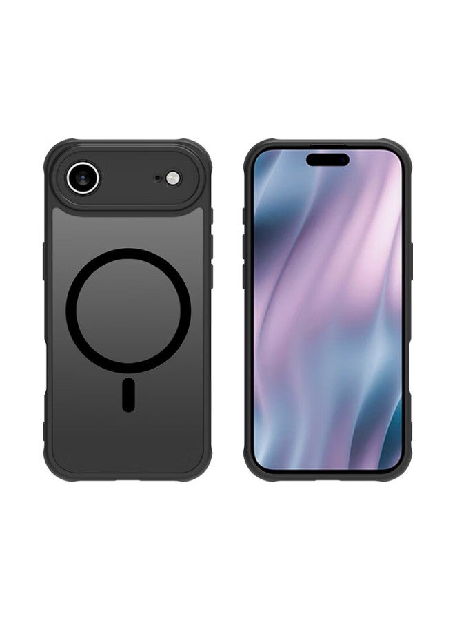Kelleia , Suitable For Iphone 17 Air Phone Case, Apple 17 Air Protective Cover, Magnetic Wireless Charging Frosted Anti-drop Soft Edge Protective Case, Black - Image 3