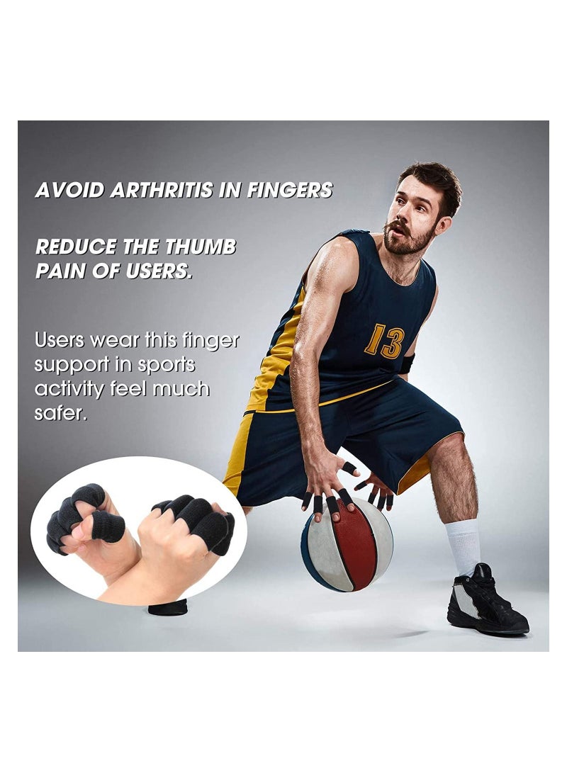 SYOSI 3 Pieces Finger Splints,  Metal Finger Support Finger Stabilizer in 3 Sizes and 20 Pieces Finger Sleeves Protectors Thumb Brace Support Elastic Compression Protector for Sports - Image 4