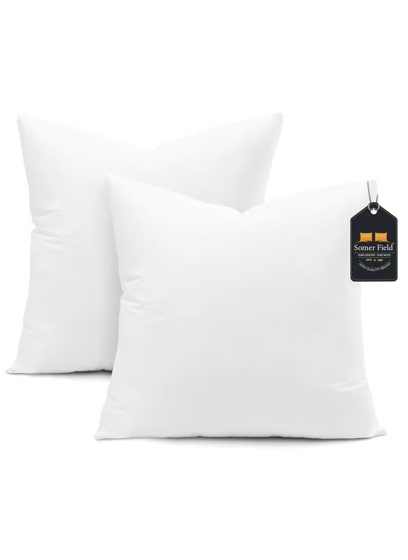 Somerfield - Somer Field - Super Soft Bedding Cushion, Cushion Stuffer Inserts, Hollow Siliconised Fibre Square Pillows - White - Best Buy (40x40 cm) - Image 1