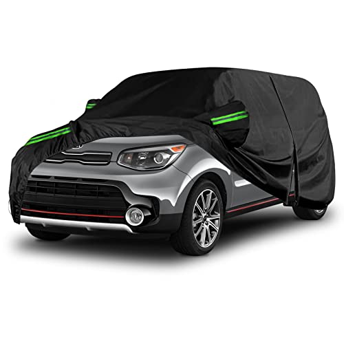 SPORTULI Waterproof Car Covers Replace for 2009-2025 Kia Soul, 6 Layers All Weather Custom-fit Car Cover with Zipper Door & Windproof Bands for Snow Rain Dust Hail Protection - Image 1