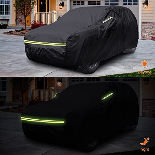 SPORTULI Waterproof Car Covers Replace for 2009-2025 Kia Soul, 6 Layers All Weather Custom-fit Car Cover with Zipper Door & Windproof Bands for Snow Rain Dust Hail Protection - Image 5