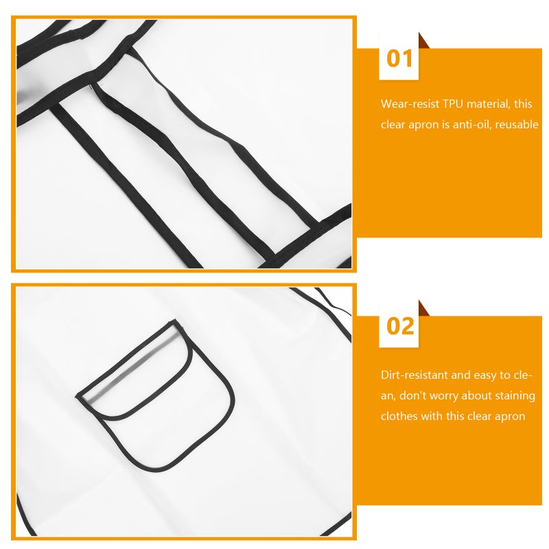 Oil Proof Clear Apron Heavy Duty Transparent Apron Cooking Apron Kitchen Supplies - Image 4