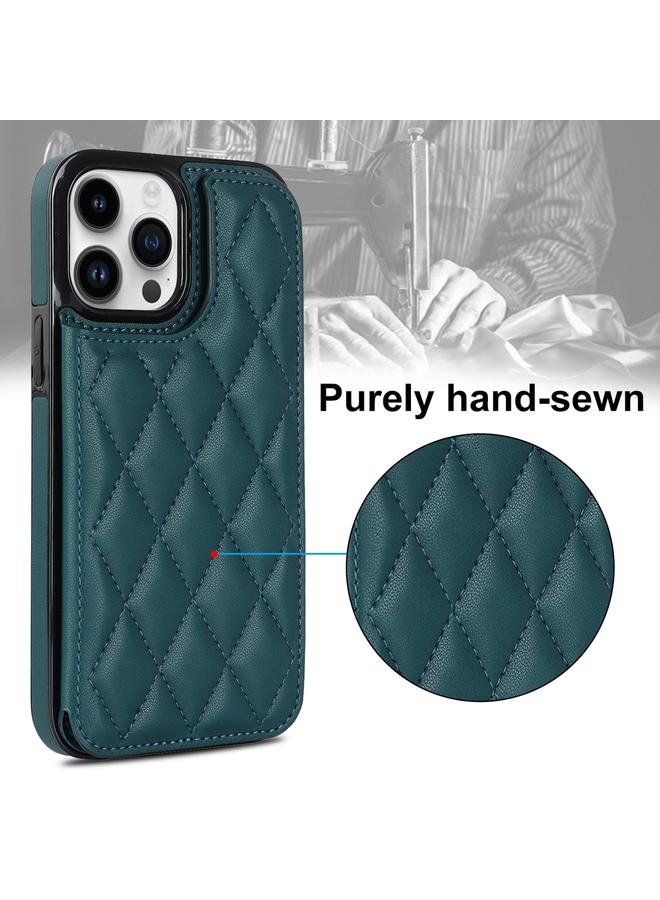 زبون جراب لهاتف iPhone 12 Pro Max مصنوع من جلد البولي يوريثان مع مشبك مزدوج على شكل معين - Image 5