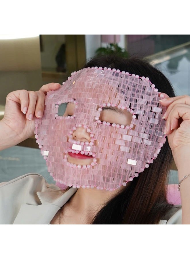 ideayard Jade Facial Mask｜100% All Natural Jade Sleep Mask｜Diminish Puffiness｜Soothe Eye Fatigue｜Pink Rose Quartz - Image 2