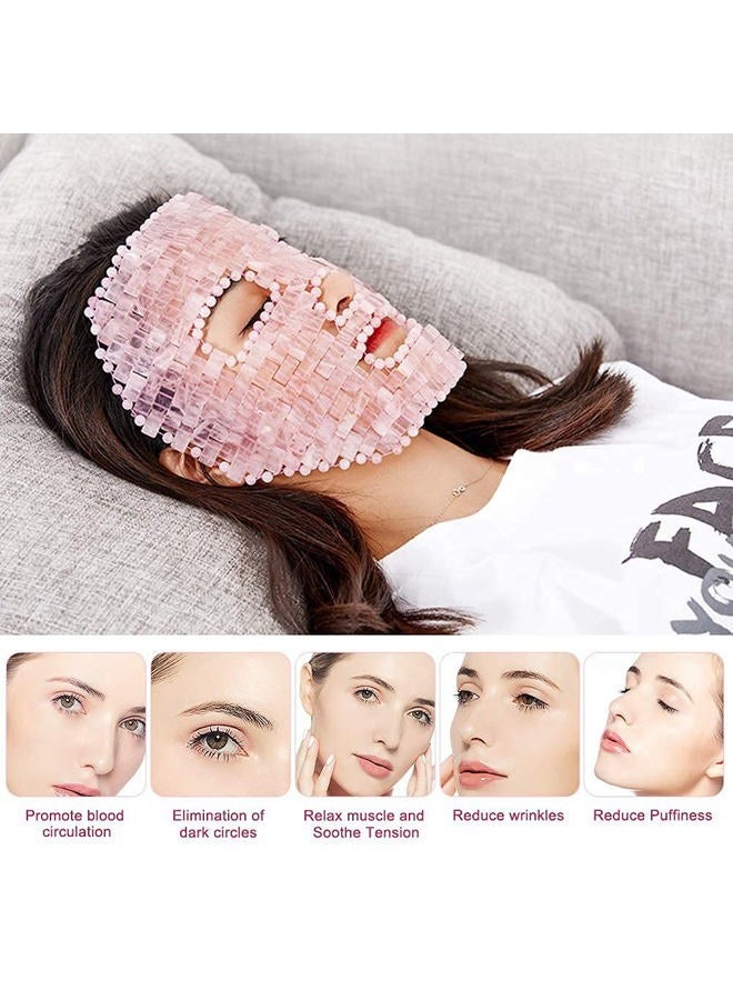 ideayard Jade Facial Mask｜100% All Natural Jade Sleep Mask｜Diminish Puffiness｜Soothe Eye Fatigue｜Pink Rose Quartz - Image 4
