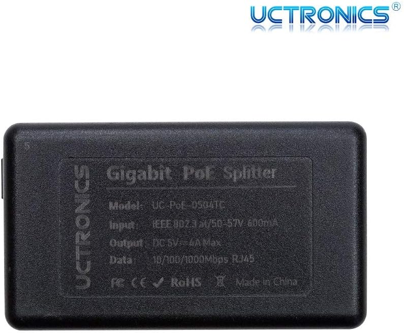 UCTRONICS USB-C PoE Splitter Gigabit, PoE to USB-C 5V/4A Power Supply for Raspberry Pi 4 and More, 802.3at Power Over Ethernet to USB Type-C Adapter - Image 3