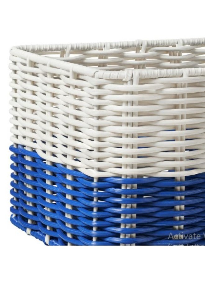 IKEA (IKEA) Basket, white/blue, 18x25x14 cm  - Image 2