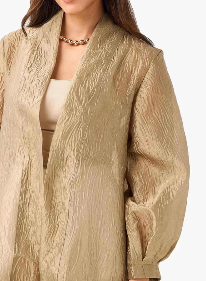 Iconic Iconic Longline Textured Open Front Kimono Shrug