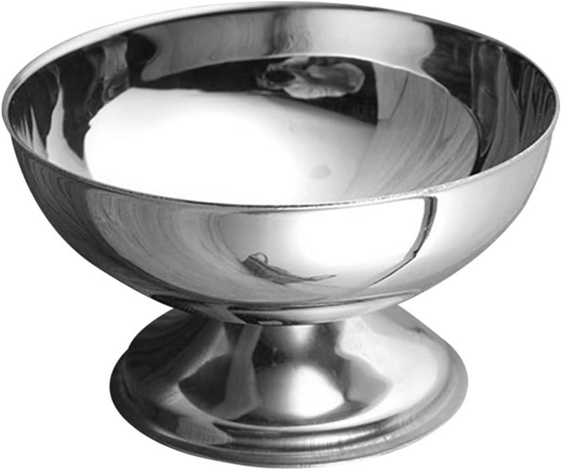 Cabilock Stainless Steel Ice Cream Bowl Metal Pudding Cups Salad Dessert Holder Snack Fruit Candy Container for DIY Ice Cream Parfait Banana Pudding 10X10CM - Image 1