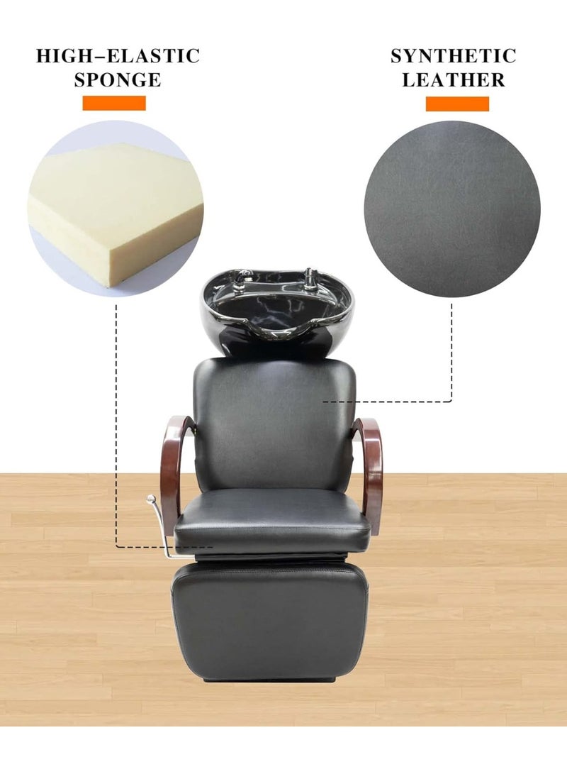 Meishida Beauty Salon Shampoo Backwash Unit Sink Station Tilting Ceramic Sink  - Image 2