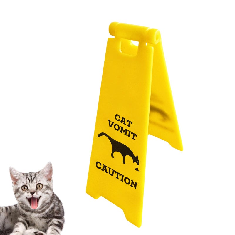 Joyline Mini Cat Vomit Sign - Perfect Gag Gift for Cat Lovers and Humor Enthusiasts(Cat Vomit Sign) - Image 1