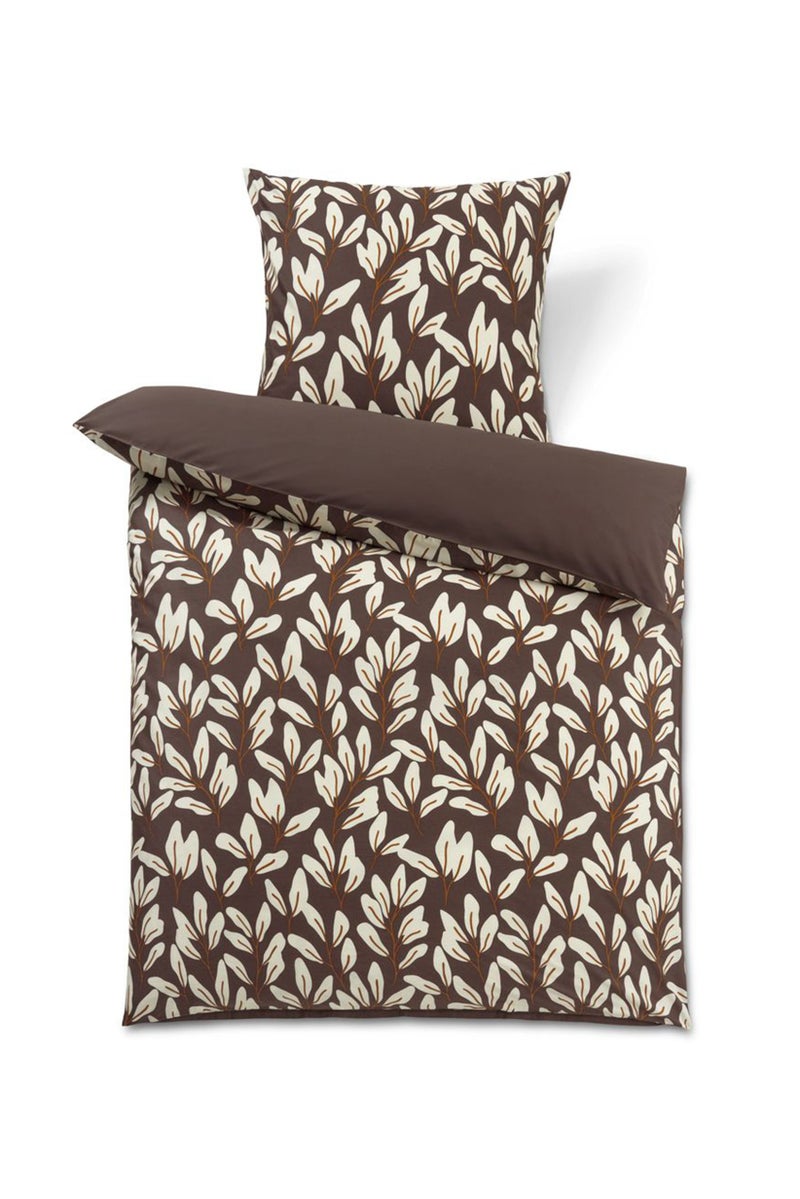 Tchibo Single Printed Duvet Set 135 x 200 cm, Dark Brown Combo  - Image 2