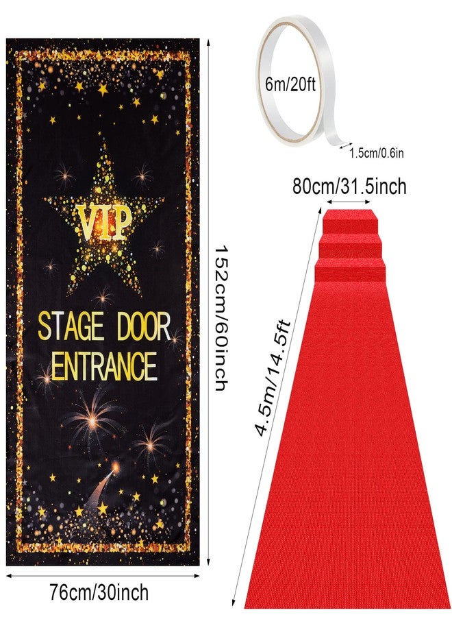 Timtin VIP Entrance Banner Photography Backdrop with Red Carpet Runner, Paparazzi Props, 2.6 x 15 ft Rug, Double-Sided Tape for Party Decorations and Movie Theme Events - Image 3