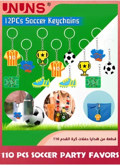UNUNS 110 Pcs Soccer Party Favors Set,Football Slap Bracelet Stickers Silicone Ring Keychain Tattoo Stickers Whistle Soccer Kits,Sports Party Favors For Boys Girls,Birthday Goodie Gifts Bags Decor  - Image 5