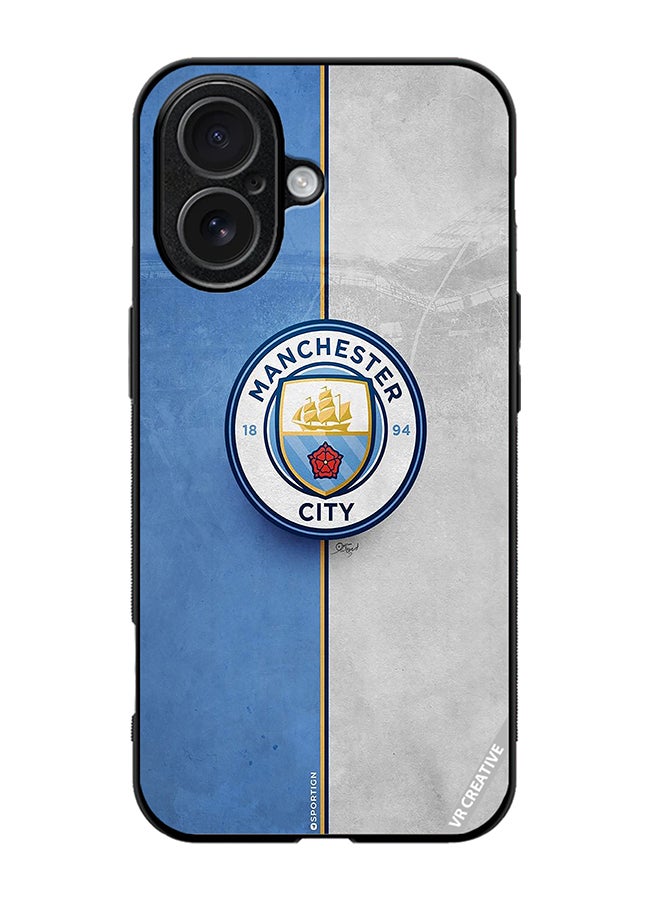 غطاء حماية لجهاز آبل آيفون 17 بتصميم مانشستر سيتي متعدد الألوان
