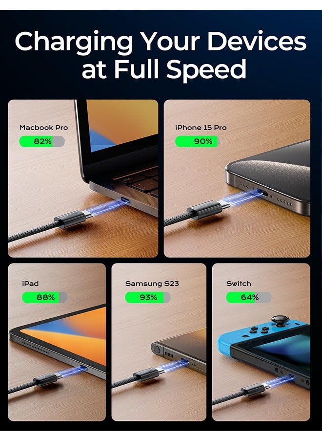 General 240W USB C to USB C Cable [6.6ft/2Pack], Certified iPhone 15 Charger, USBC to USBC Fast Charging Cable for iPhone 15/Pro/Plus/Pro Max/iPad Pro/Air/MacBook, Type C Cord for Samsung S23  - Image 3