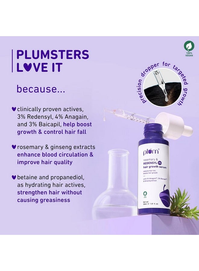 بلوم مصل نمو الشعر | يحتوي على إكليل الجبل، و3% ريدينسيل، و4% أناجين، و3% باكابيل، ومستخلص الجنسنغ | يقلل من تساقط الشعر، ويعزز نمو الشعر، ويحسن كثافة الشعر | للرجال والنساء | 30 مل - Image 2