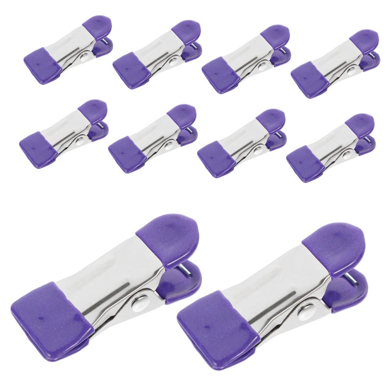 Heavy Duty 10 Pack Purple Clothespins For Outdoor Hanging And Food Bag Clips - Image 2