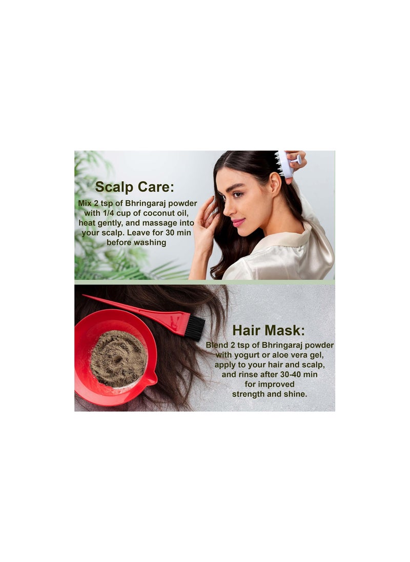 mi nature - Bhringraj Powder Eclipta Prostrata  by mi nature | 227g 8oz 0.5lb | 100% Natural and Pure | Hair Growth | Hair Pack | Improves Hair quality | Resealable zip lock pouch - Image 1