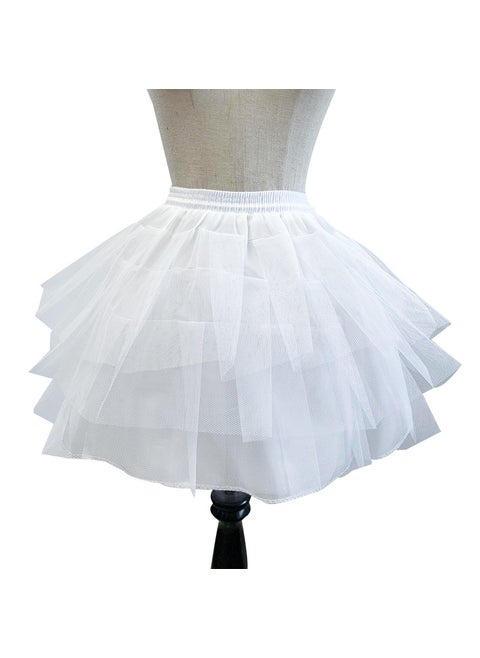 Lolita Maid Puffy Skirt Petticoat for Kids White