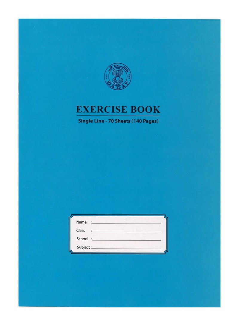 Sadaf 6-Piece A4 Size Single Lined Notebook 70 Sheets Assorted Colours - Image 3