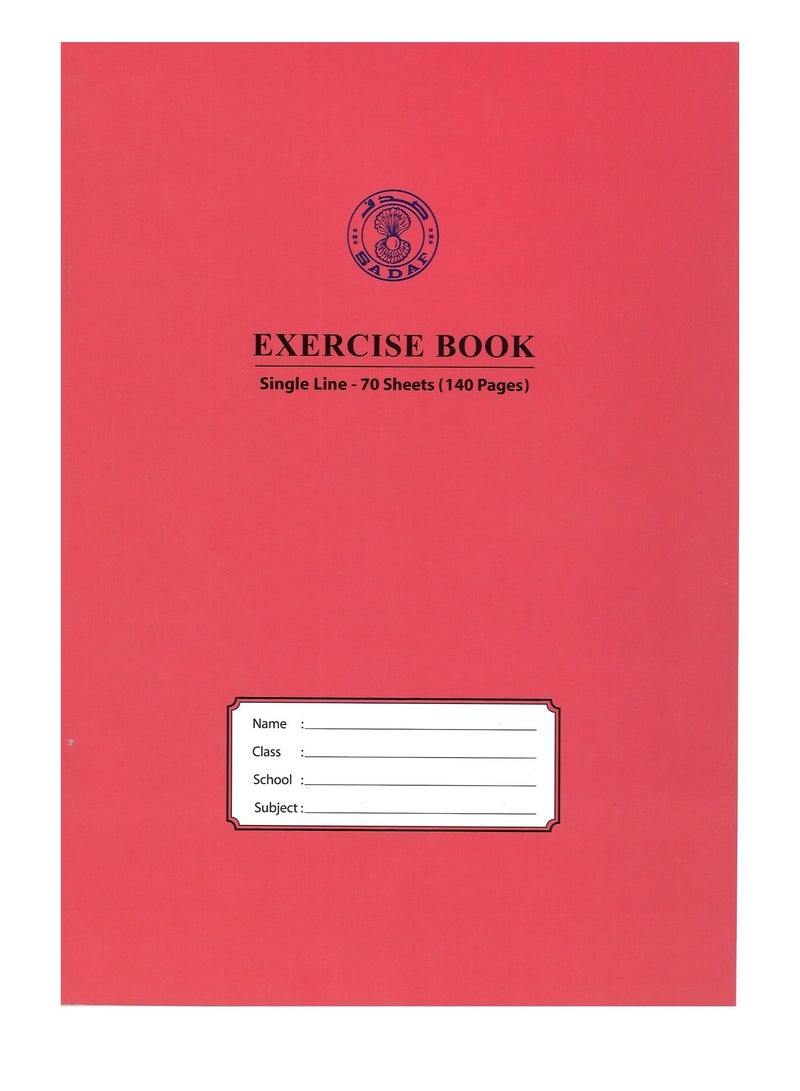 Sadaf 6-Piece A4 Size Single Lined Notebook 70 Sheets Assorted Colours - Image 5