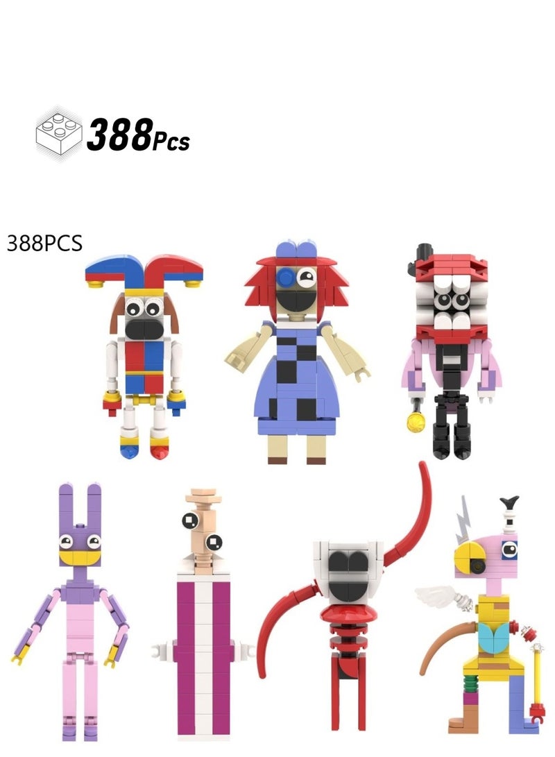 مجموعة قطع البناء المذهلة من Amazing Digital Circus المكونة من 388 قطعة، لعبة بناء للأطفال ذات طابع IP لتشجيع اللعب الإبداعي، مجموعة قطع بناء قابلة للتجميع للمعجبين وهدايا أعياد الميلاد - Image 1