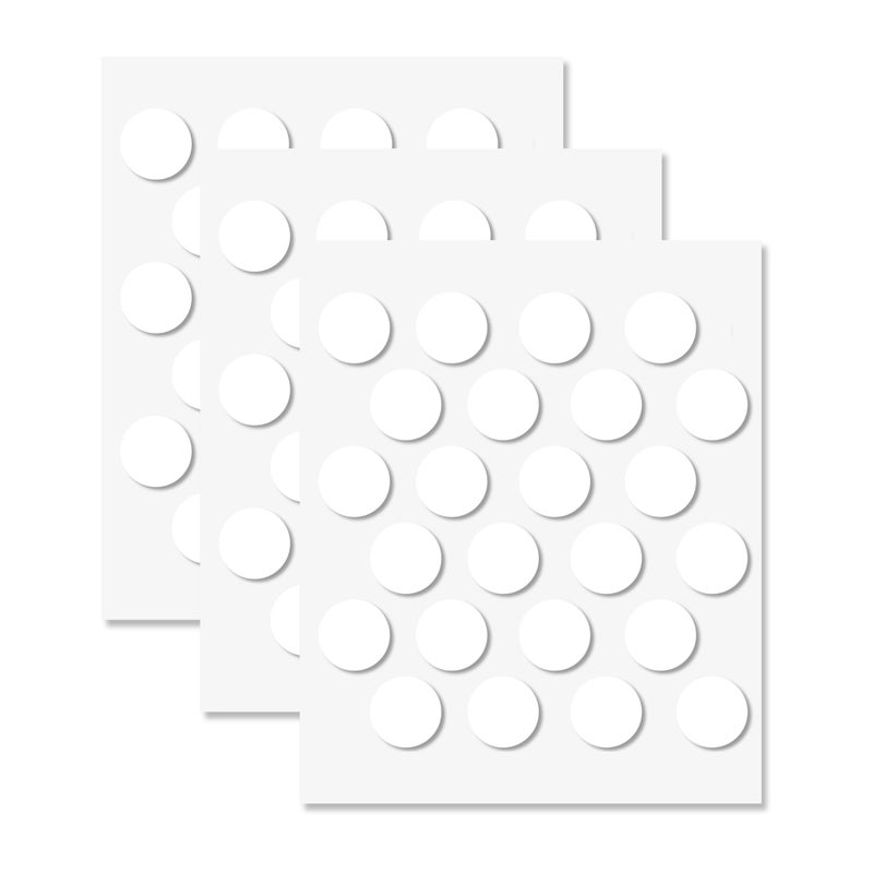 UNMAR White Self-Adhesive Screw Hole Stickers - 72 Pcs. 0.79 Inch / 20 Mm Peel Stick Dust Proof Tape, Water Resistance Pvc Caps For Wood Cabinets, Furniture, Drawer, Wardrobe, Kitchen, Table - Image 1