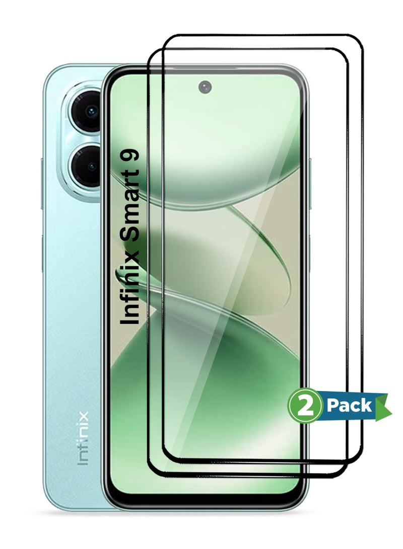 Infinix Smart 9 Screen Protector 2 Pack - Premium Full Screen Tempered Glass For Infinix Smart 9, High Transparency, Delicate Touch, Anti-Explosion, Smooth Arc Edges, Easy Installation - Image 1