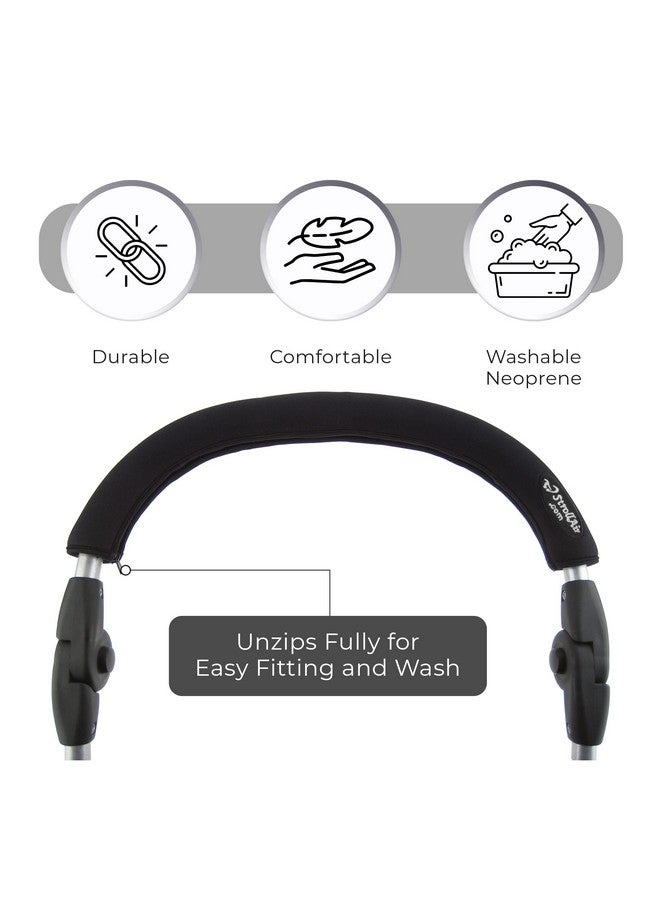 StrollAir Universal Handle Sleeve Cover Grip Bar Replacement Bob Bugaboo Baby Jogger Uppa Baby Bumbleride Black 24" - Image 5