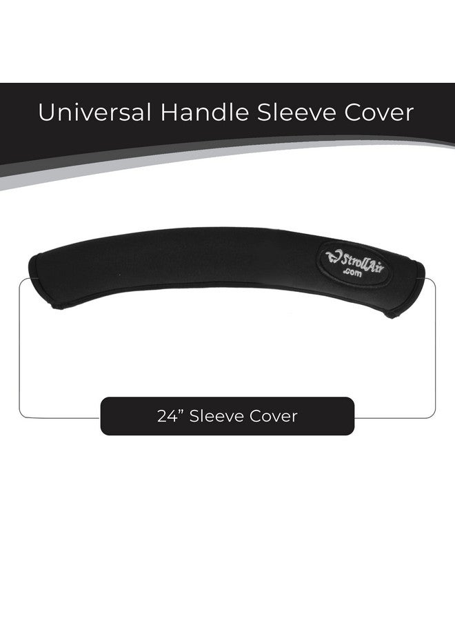 StrollAir Universal Handle Sleeve Cover Grip Bar Replacement Bob Bugaboo Baby Jogger Uppa Baby Bumbleride Black 24" - Image 3