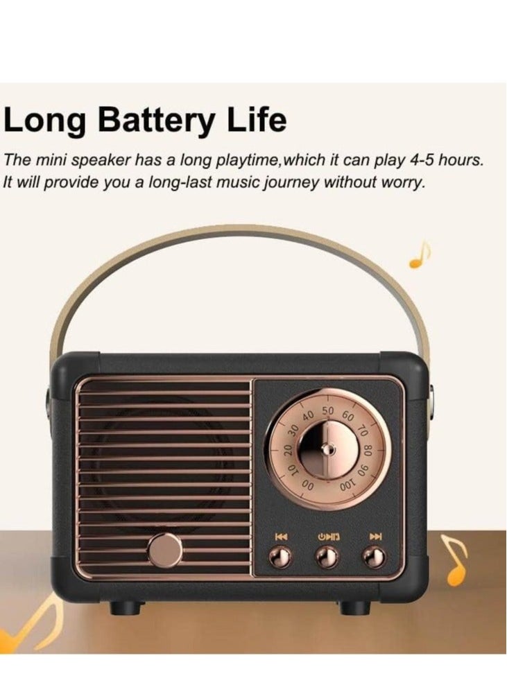 Generic - HM-11 Bluetooth Portable Radio, Retro Mini Speaker with Clear Stereo Sound, Rich Bass for iPhone, Android Devices and Tablets(Black) - Image 1