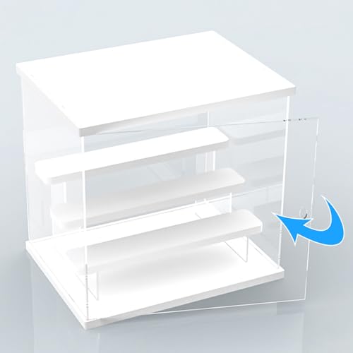 DuvinDD Acrylic Display Case with 4-Tier Figure Stand, Clear Lego Display Case with Door, Countertop Display Box for Action Figure Collectibles, Dustproof Acrylic Storage Organizer with Base, White - Image 4
