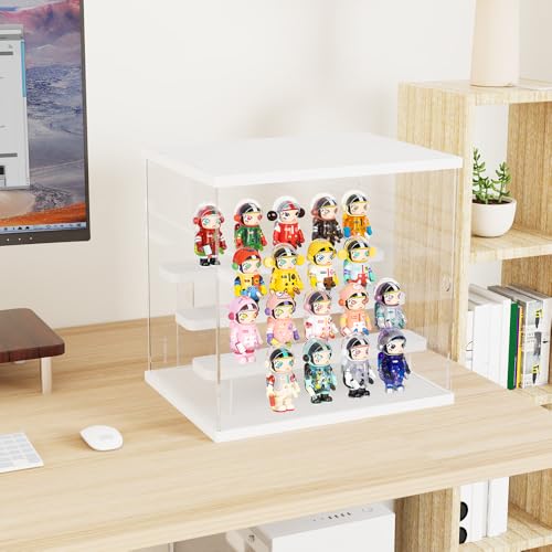 DuvinDD Acrylic Display Case with 4-Tier Figure Stand, Clear Lego Display Case with Door, Countertop Display Box for Action Figure Collectibles, Dustproof Acrylic Storage Organizer with Base, White - Image 2