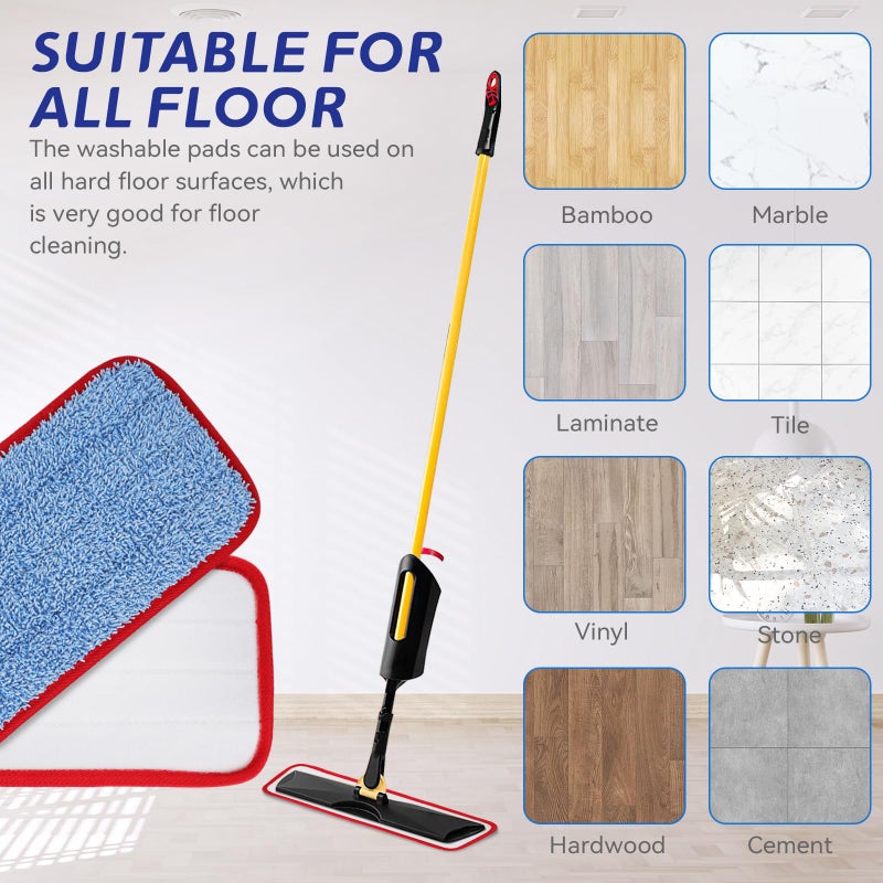 BeiLan Replacement Microfiber Pad for Rubbermaid Commercial 18.5 Inch Mop Head - 10 Pack Wet & Dry Commercial Cleaning Refills Reusable Mop Refills Fit for Any Microfiber Flat Mop System 18.5" - Image 3