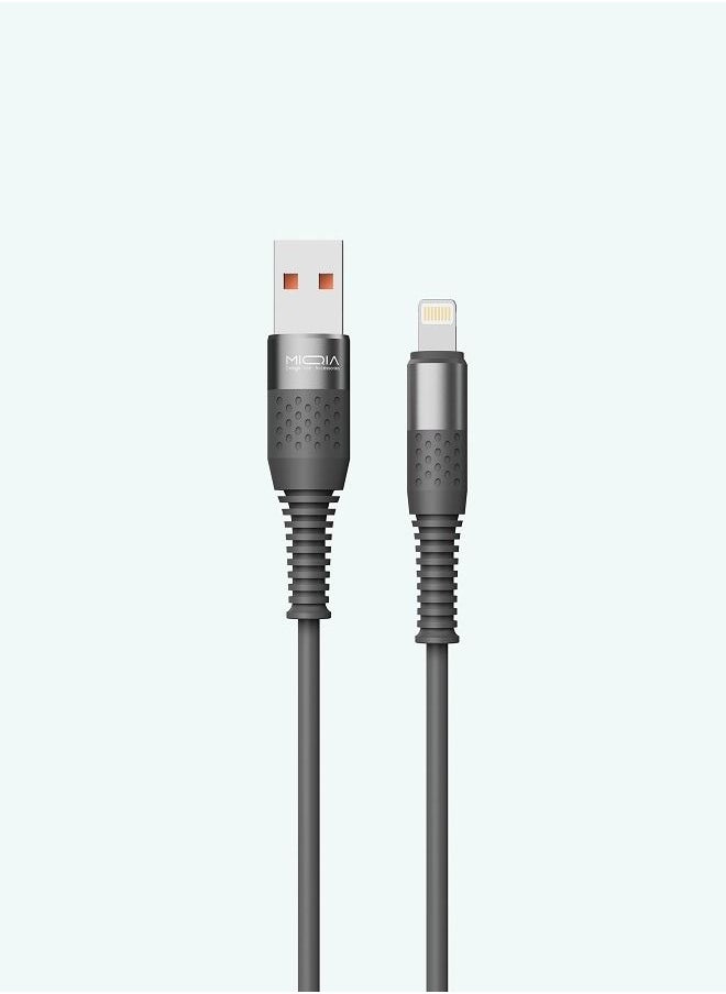 MIQIA Silicon Data Cable 2.4A Gray  - Image 2