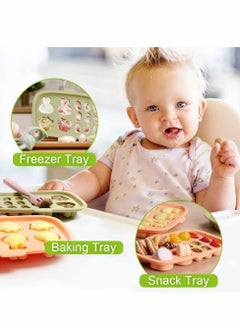 Excefore Food Tray Mold, Silicone Food Molds, Freezer Tray for Making Breastmilk Ice Pop, Homemade Kids Food Baking Tray for Sausage, 3 Different Shape Food Storage Container Food Mold with Lid  - Image 2